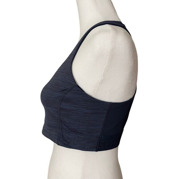 Outdoor Voices Small Sports Bra Racerback Cutout Space Dye Blue Black - Picture 6 of 8